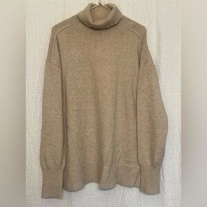 Evereve Men's Turtleneck Sweater in Tan